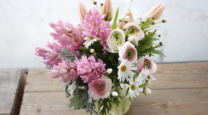 うきうき花レシピ 春の花でロマンティックピンクブーケの作り方 はなどんやマガジン