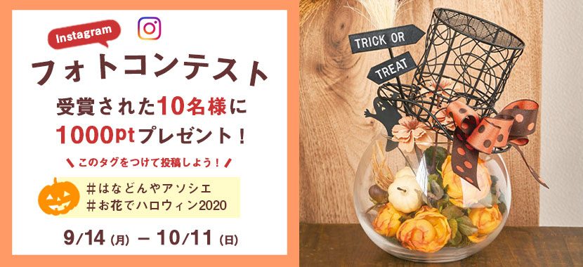 Instagramフォトコンテスト お花でハロウィン はなどんやマガジン