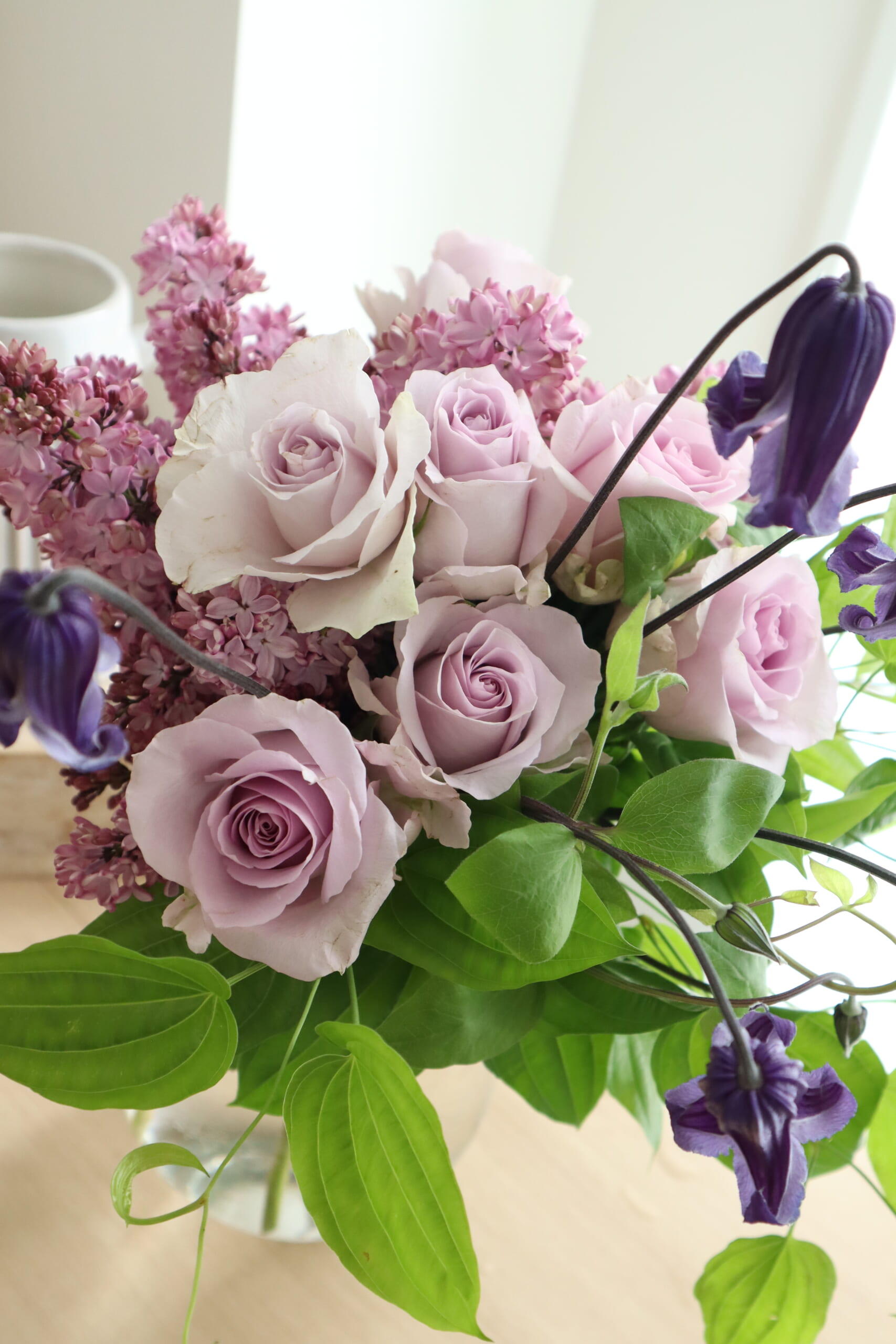 母の日にも！『ライラックとバラのブーケ』の作り方 ～うきうき花