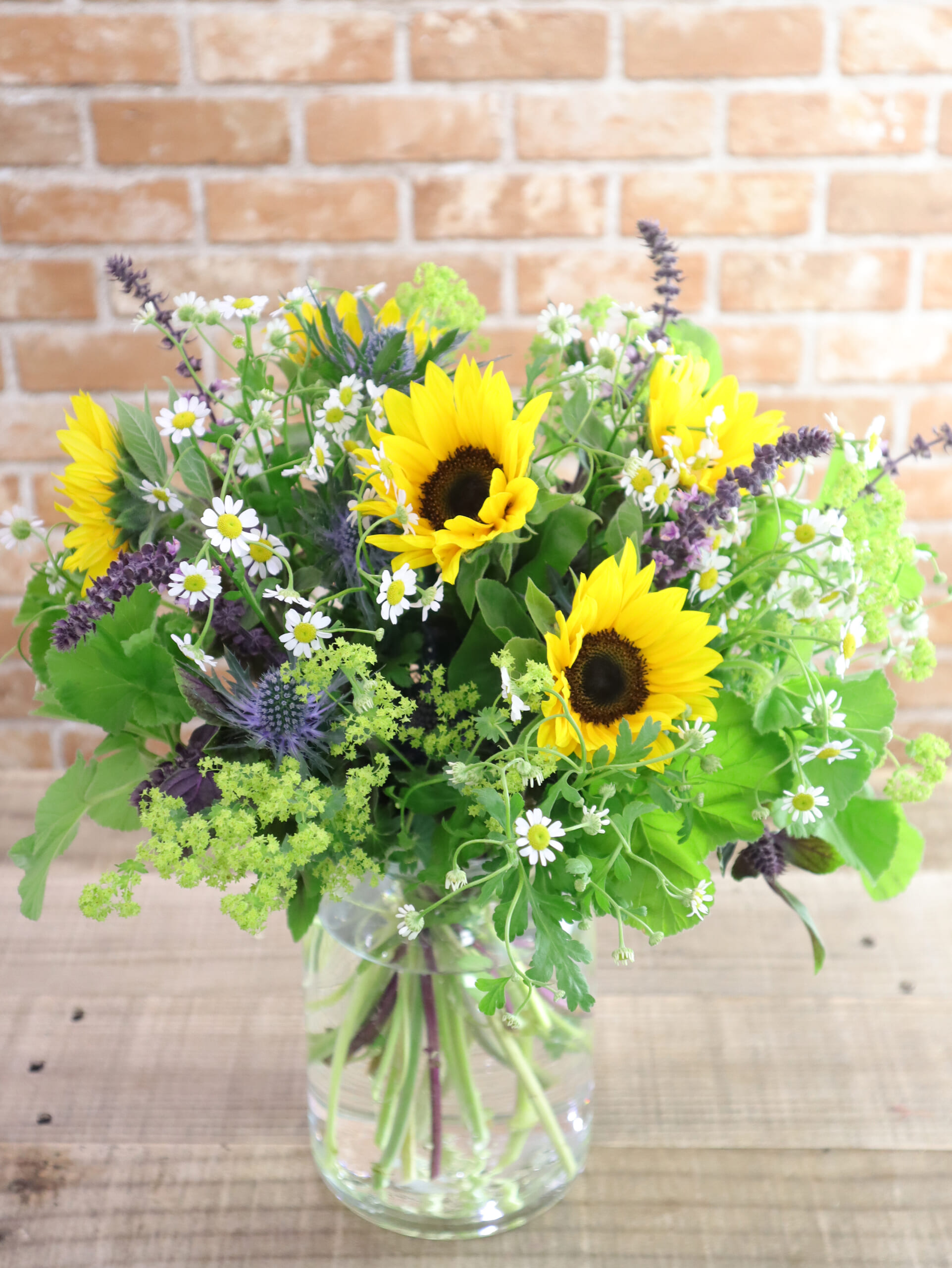 ひまわりとハーブの花束』の作り方 ～うきうき花レシピ - はなどんや