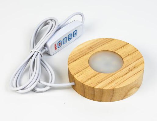 OrangeDeco LEDライト 木製丸型ベース USB接続
