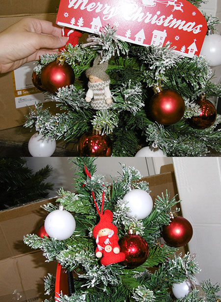 装飾 インテリア バーラップ   女の子向けプレゼント集結 ミニクリスマスツリー Ｍサイズ